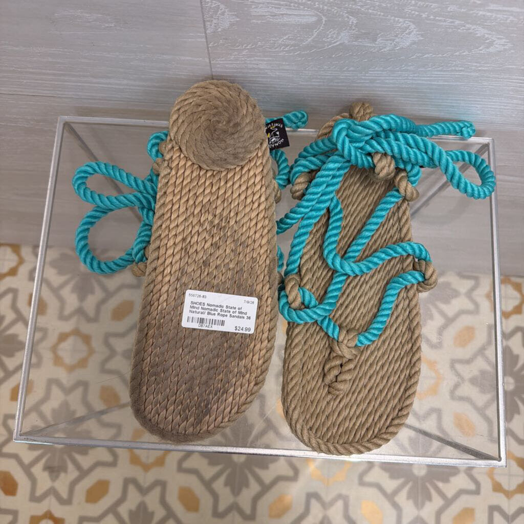 Nomadic State of Mind Natural/ Blue Rope Sandals 36