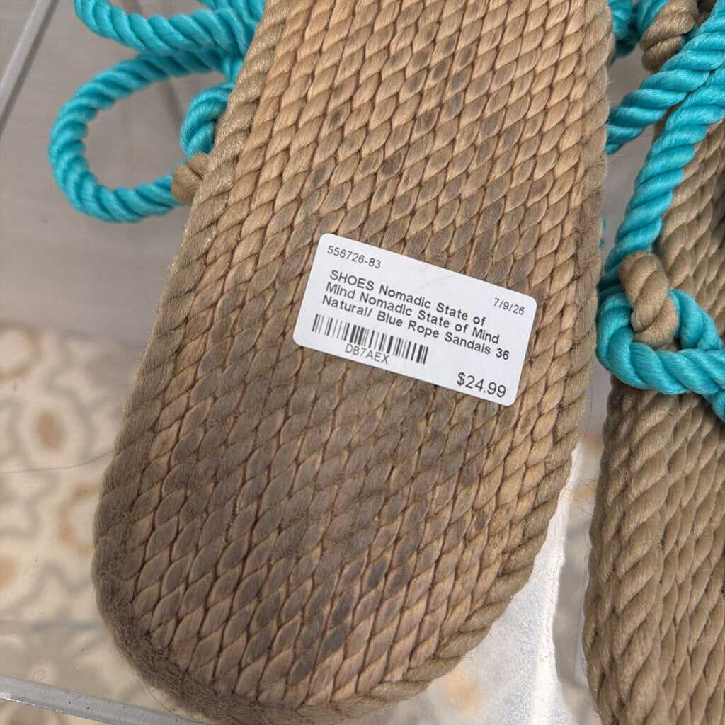 Nomadic State of Mind Natural/ Blue Rope Sandals 36