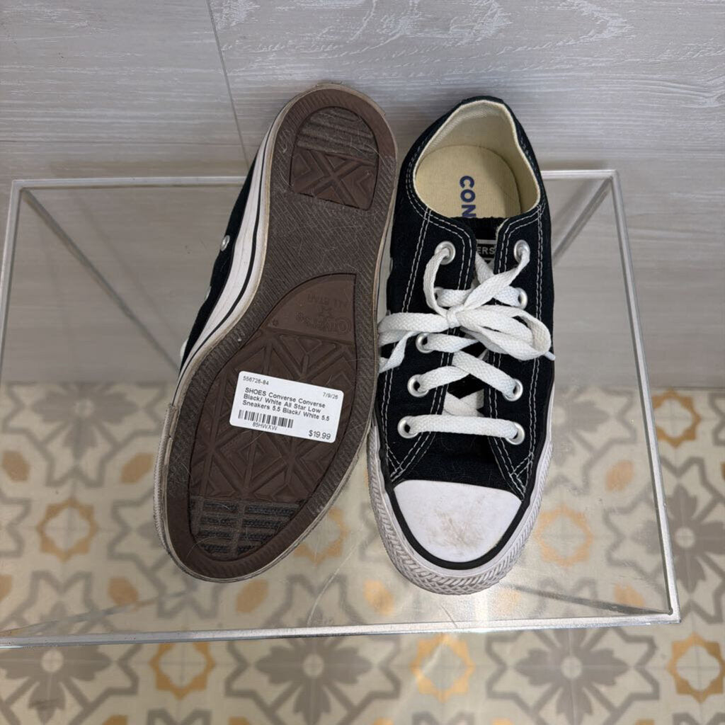 Converse Black/ White All Star Low Sneakers 5.5