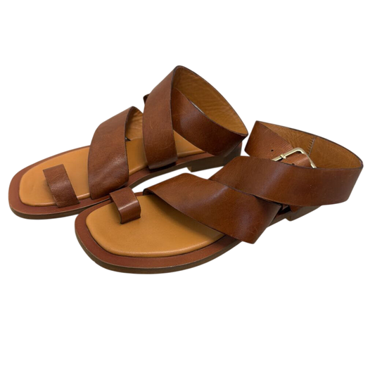 Diba True Brown Leather Cite See Sandals 6