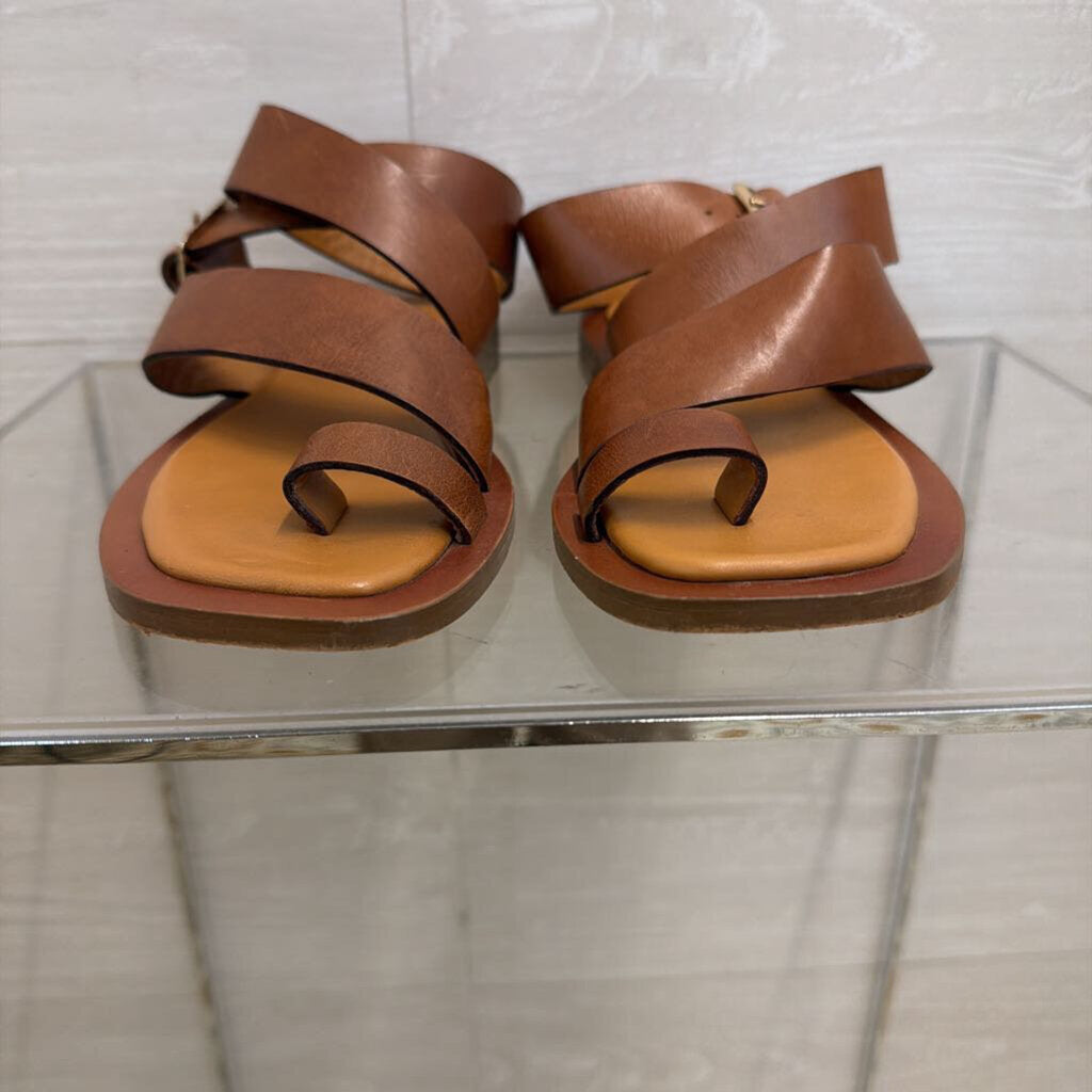 Diba True Brown Leather Cite See Sandals 6