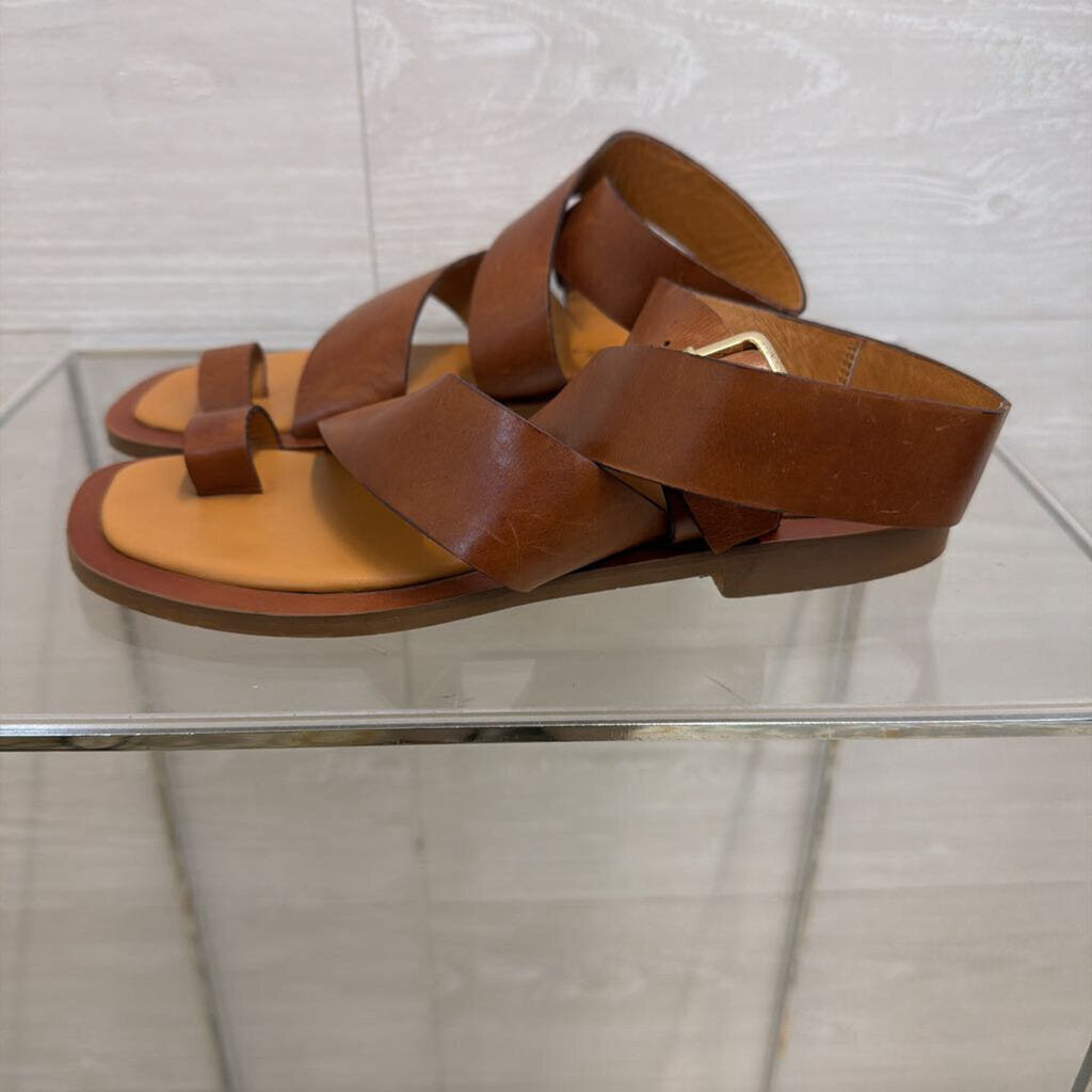 Diba True Brown Leather Cite See Sandals 6