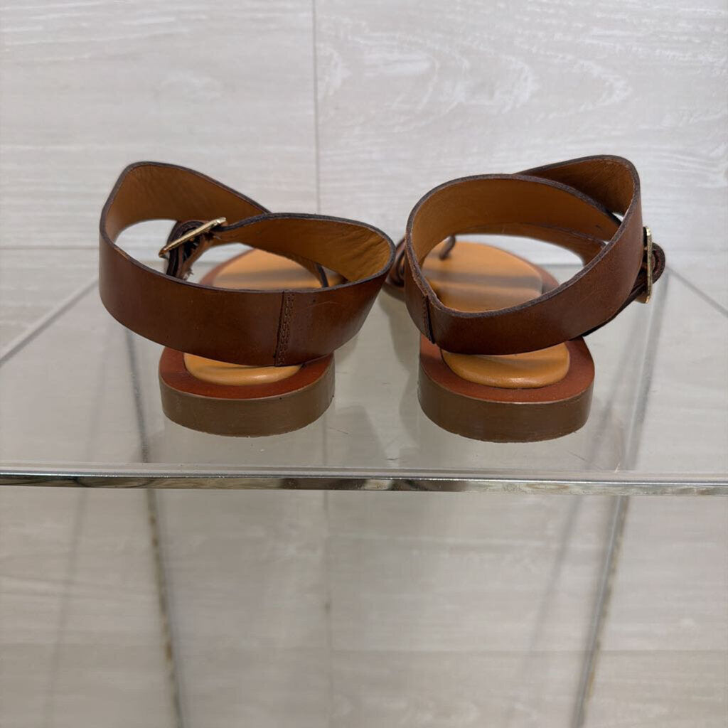 Diba True Brown Leather Cite See Sandals 6