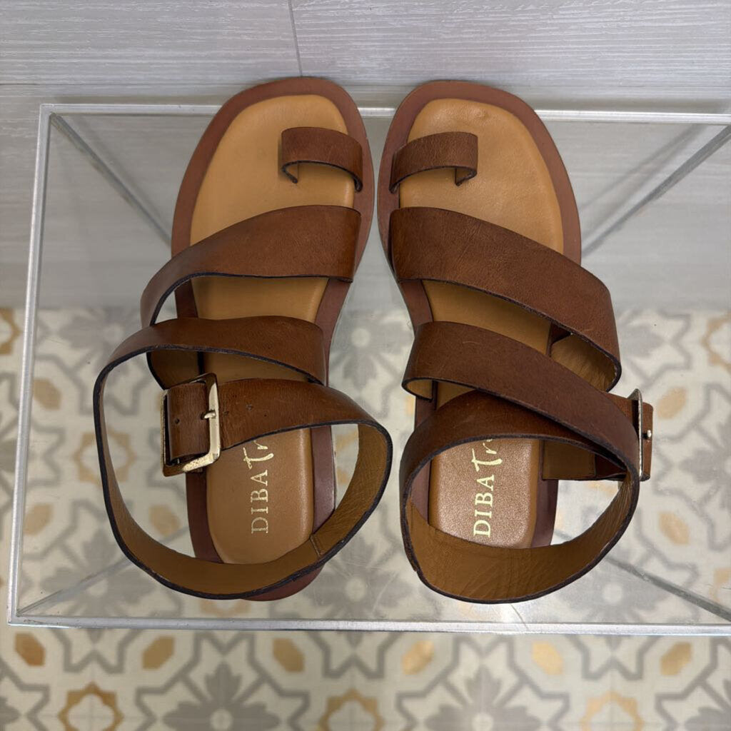 Diba True Brown Leather Cite See Sandals 6