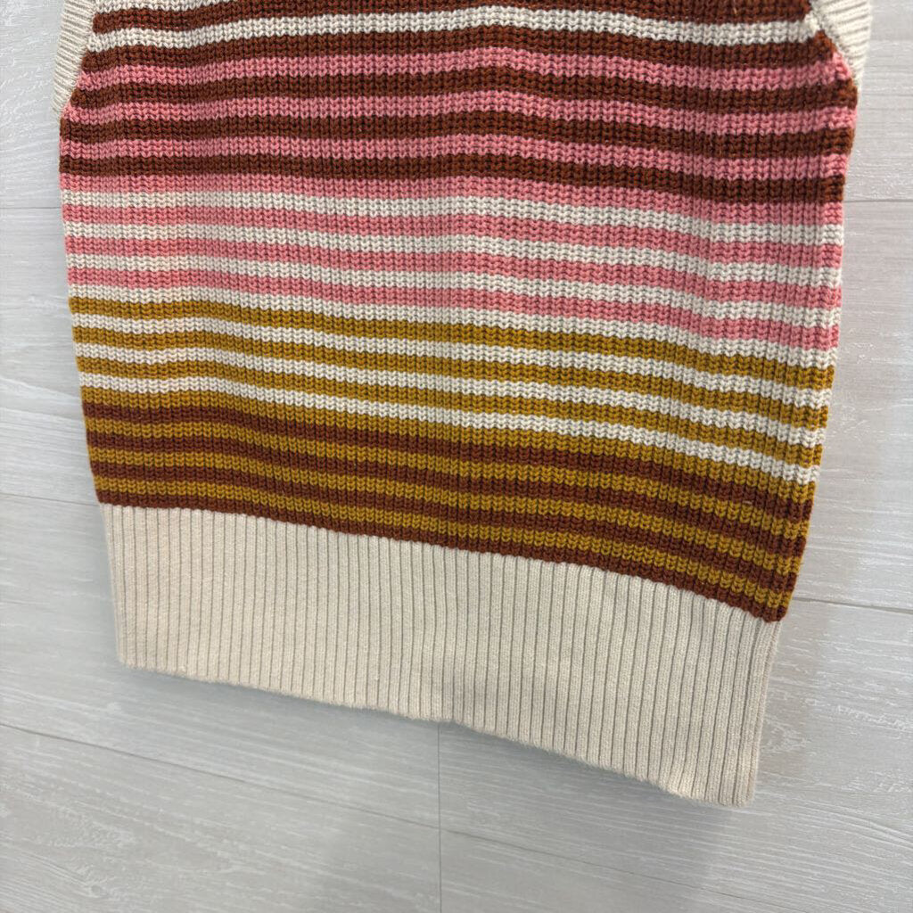 Loft Beige/ Multi Striped Knit Sleeveless Top Small