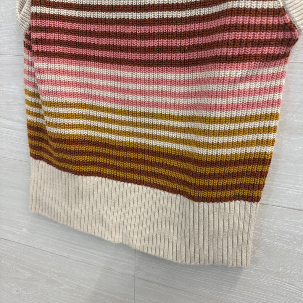 Loft Beige/ Multi Striped Knit Sleeveless Top Small