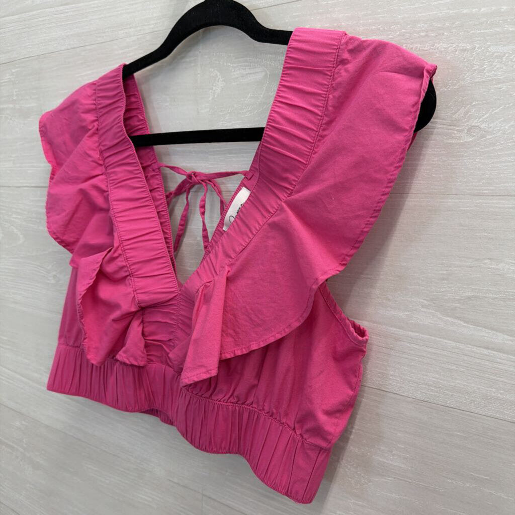 Japna Pink Cropped Top/ Maxi Skirt Set Large