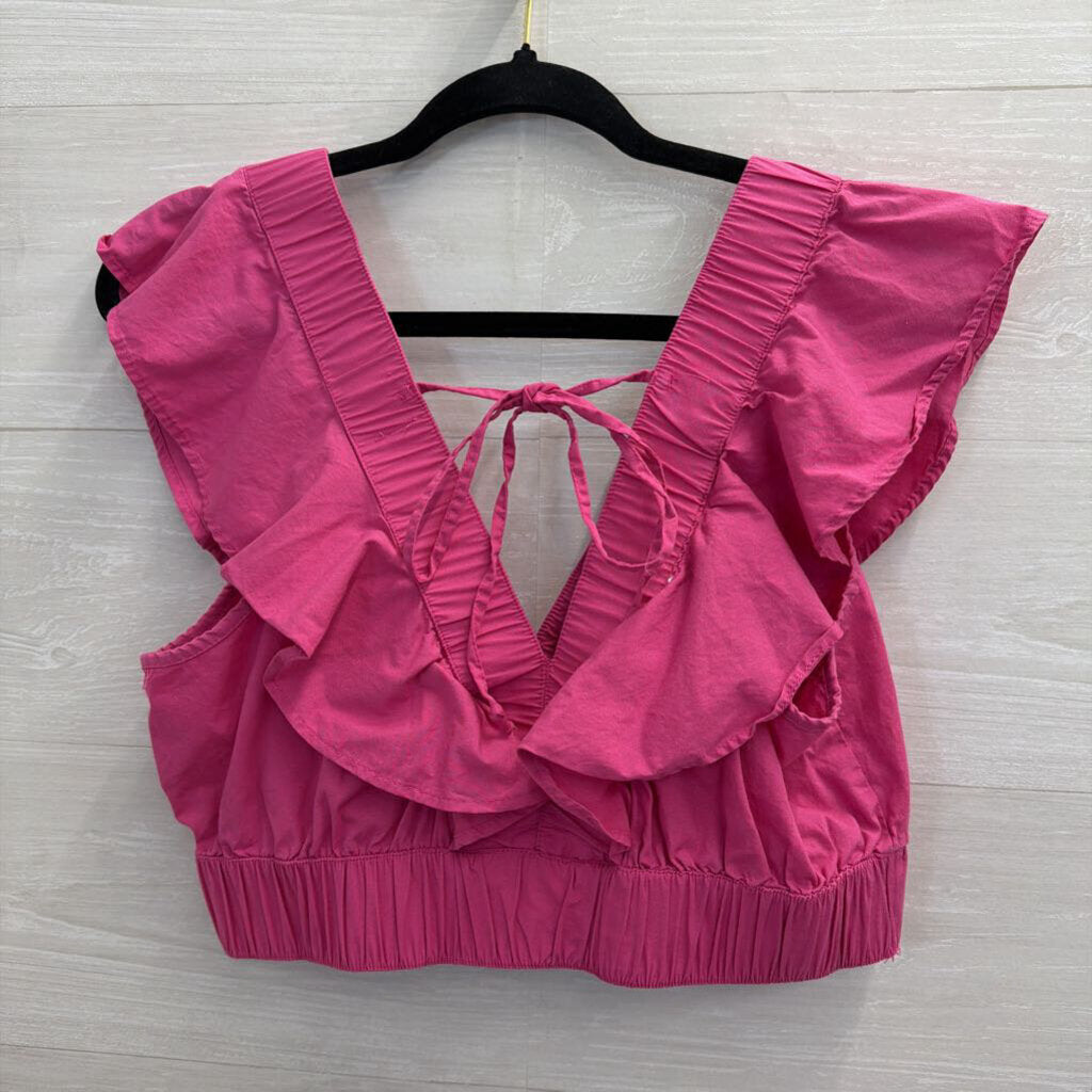 Japna Pink Cropped Top/ Maxi Skirt Set Large