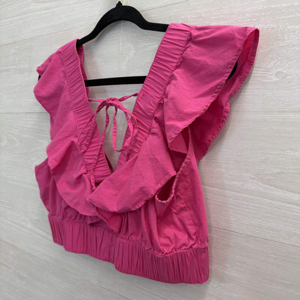 Japna Pink Cropped Top/ Maxi Skirt Set Large
