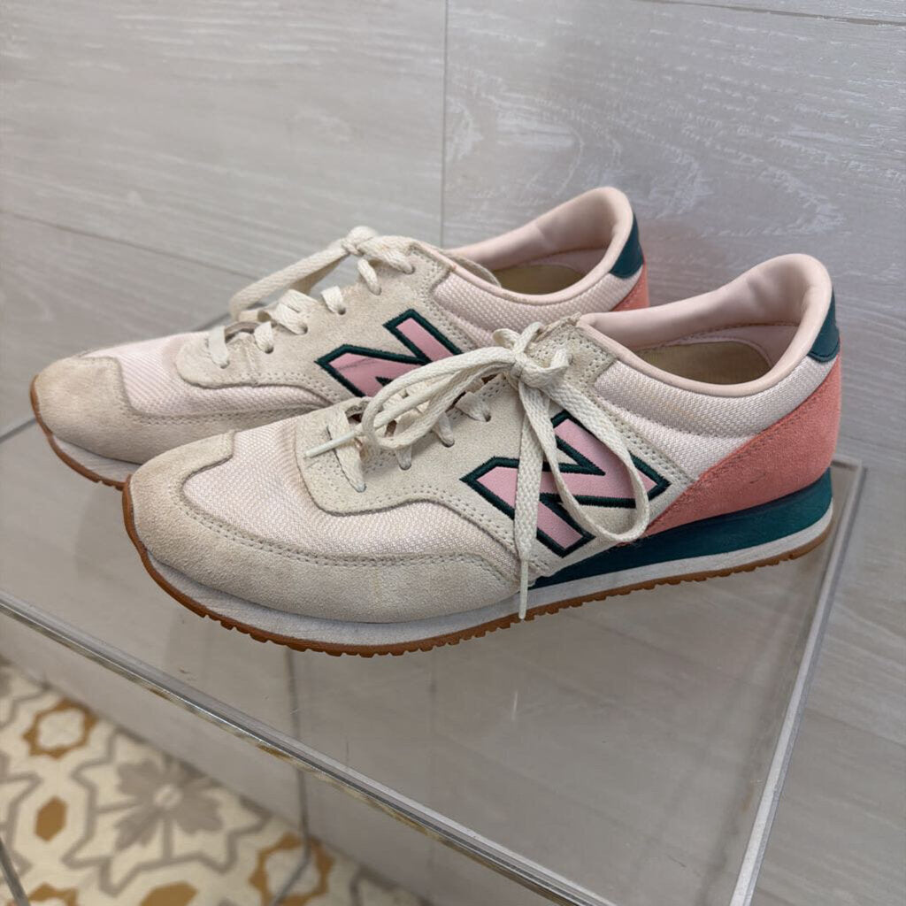 New Balance White/ Pink/ Green 620 Sneakers 8