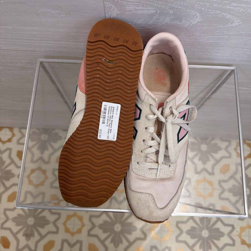 New Balance White/ Pink/ Green 620 Sneakers 8