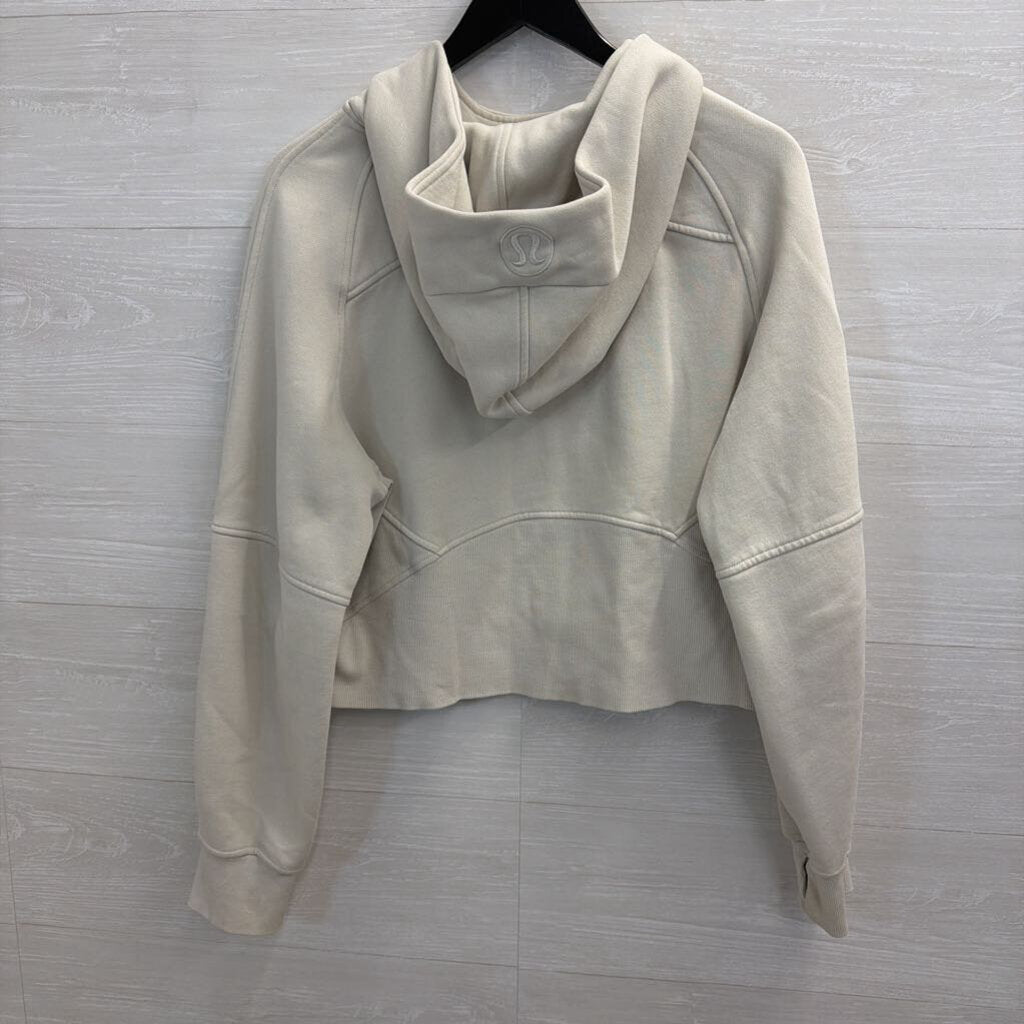 Lululemon Beige Scuba Cropped Hoodie Medium/ Large