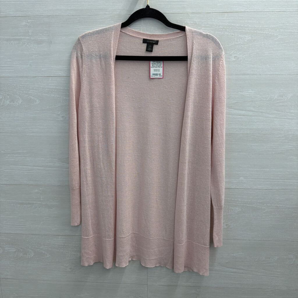 Halogen Pink Knit Open Front Long Sleeve Sweater Small Petite