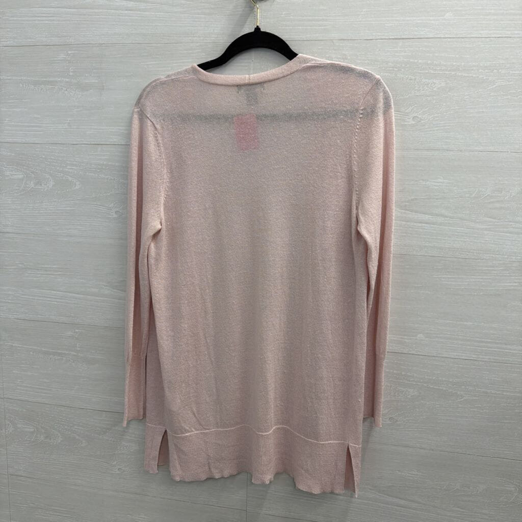 Halogen Pink Knit Open Front Long Sleeve Sweater Small Petite