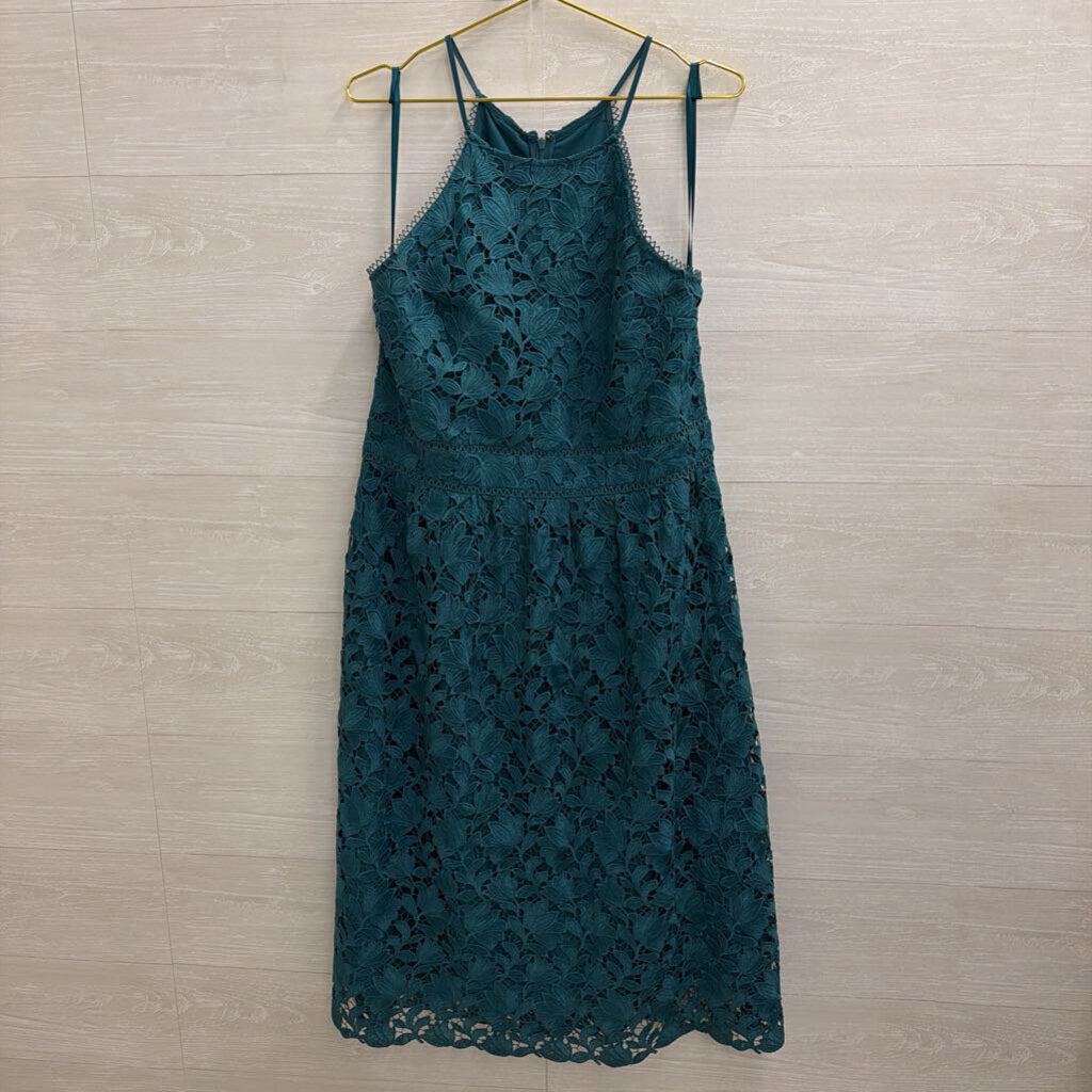 Loft Green Lace Sleeveless Dress 14