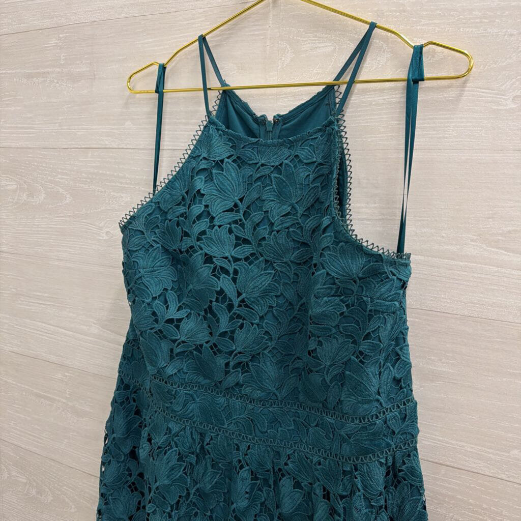 Loft Green Lace Sleeveless Dress 14