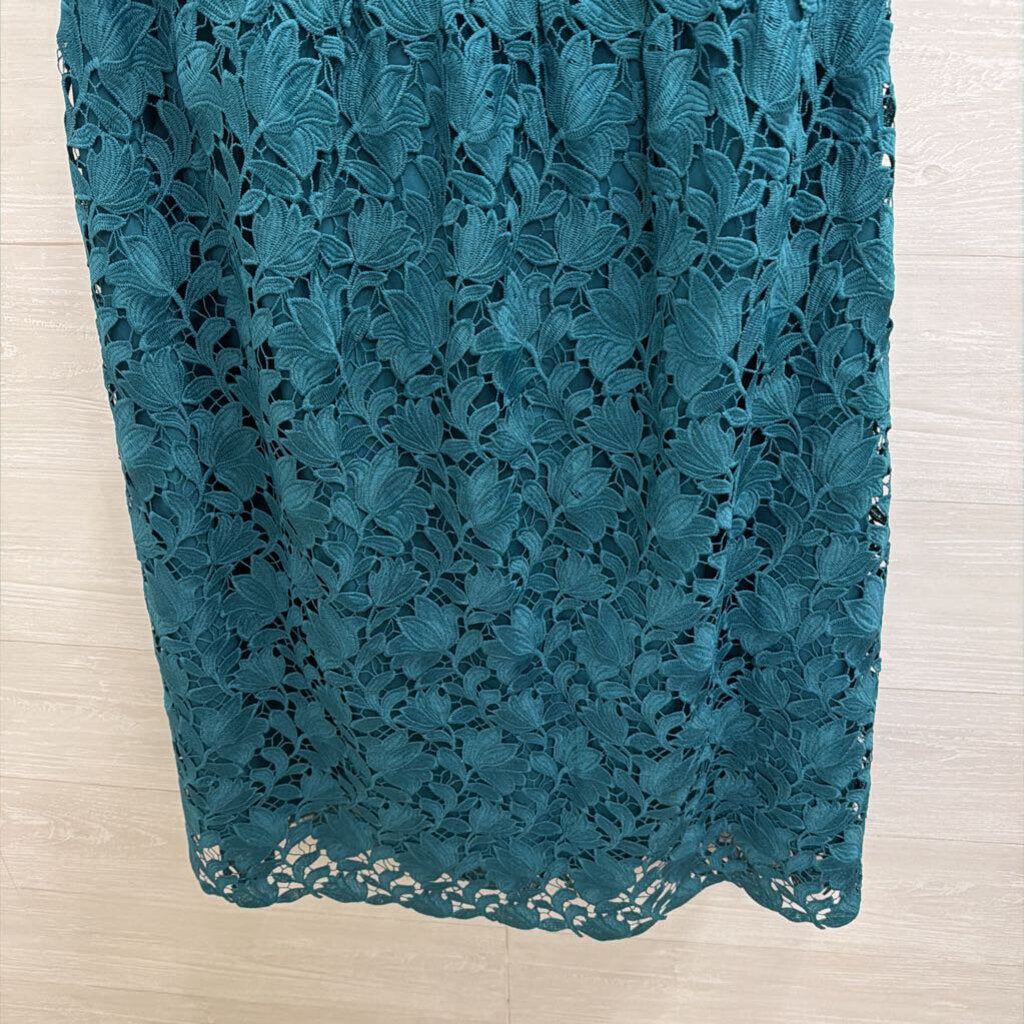 Loft Green Lace Sleeveless Dress 14