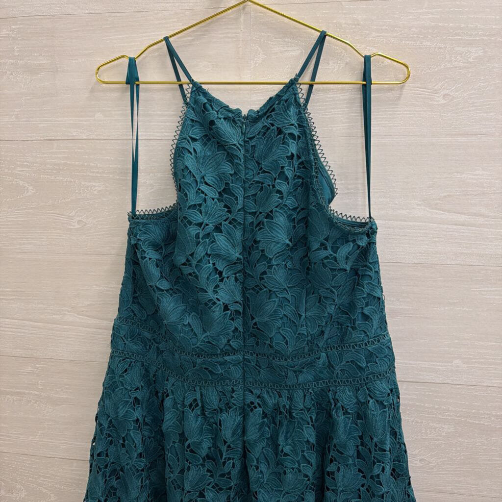 Loft Green Lace Sleeveless Dress 14