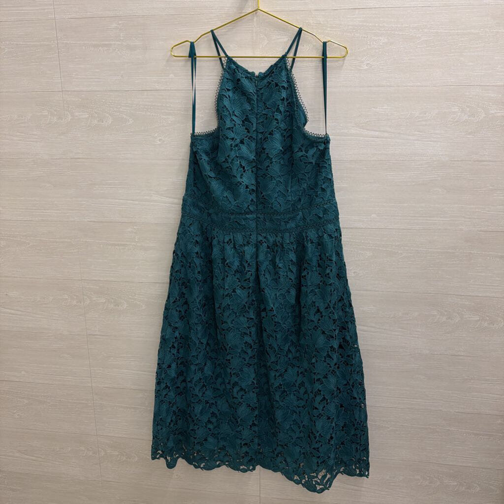 Loft Green Lace Sleeveless Dress 14