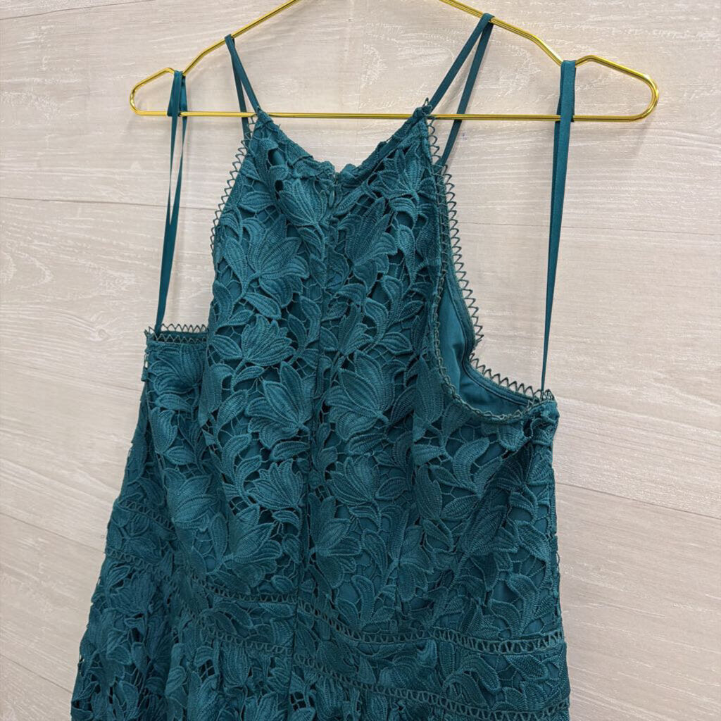 Loft Green Lace Sleeveless Dress 14