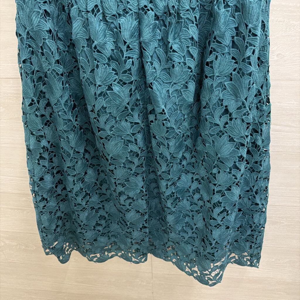 Loft Green Lace Sleeveless Dress 14
