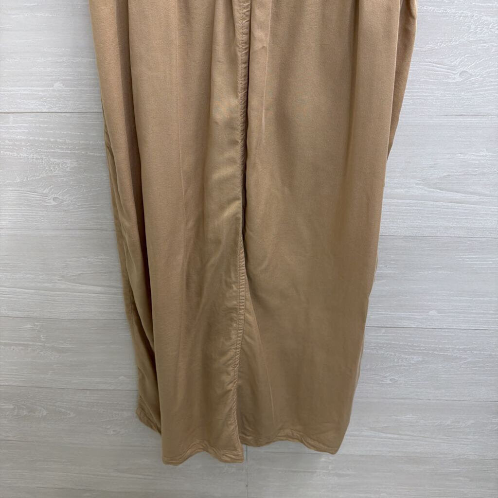 Thread and Supply Brown Short Sleeve Button Front Midi Dress Large