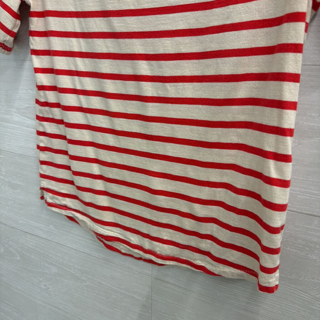 J Crew Red/ White Striped Short Sleeve Top Medium