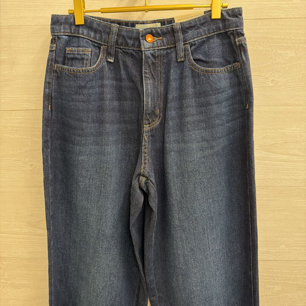 Dark Wash Relaxed Wide Leg Jeans 6
