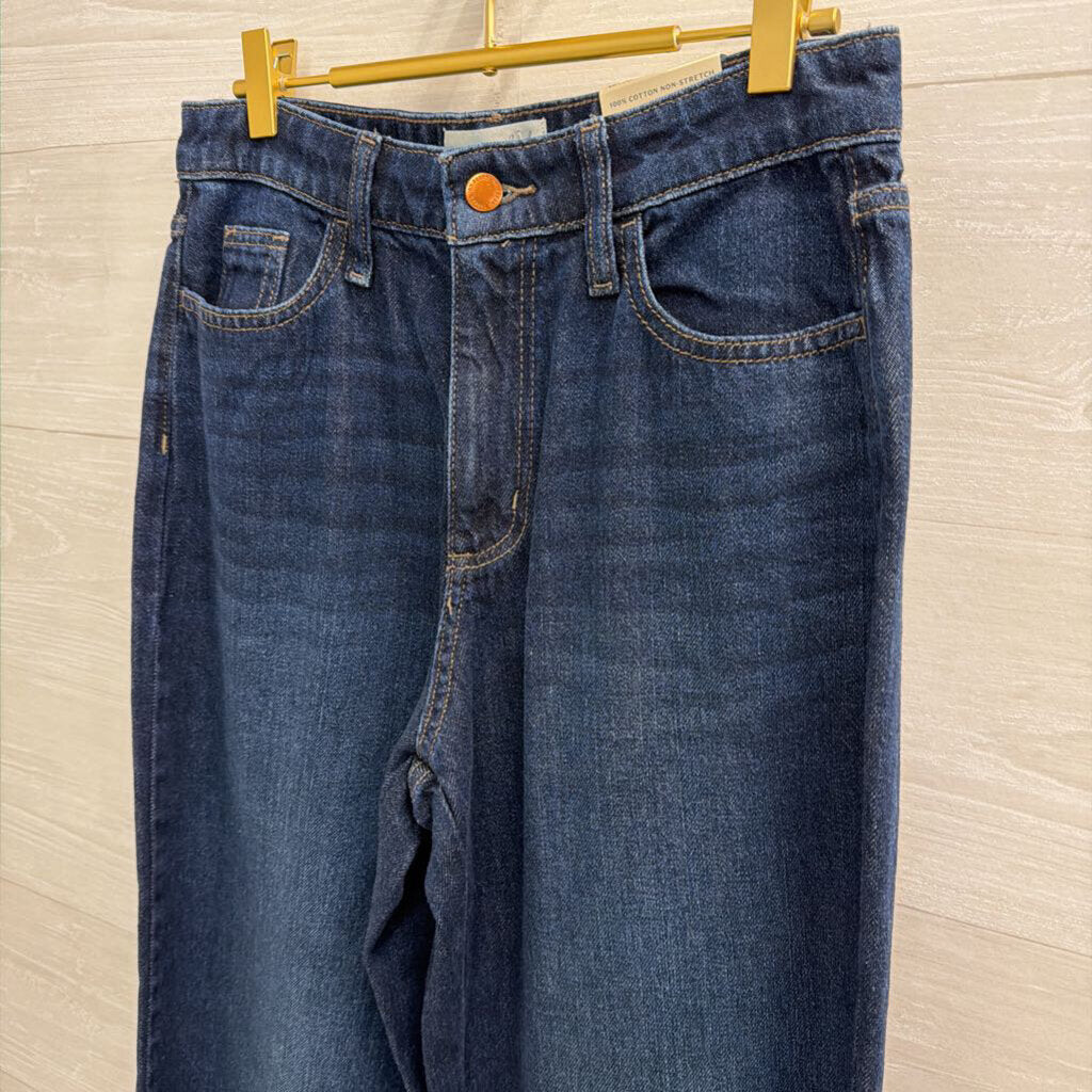 Dark Wash Relaxed Wide Leg Jeans 6