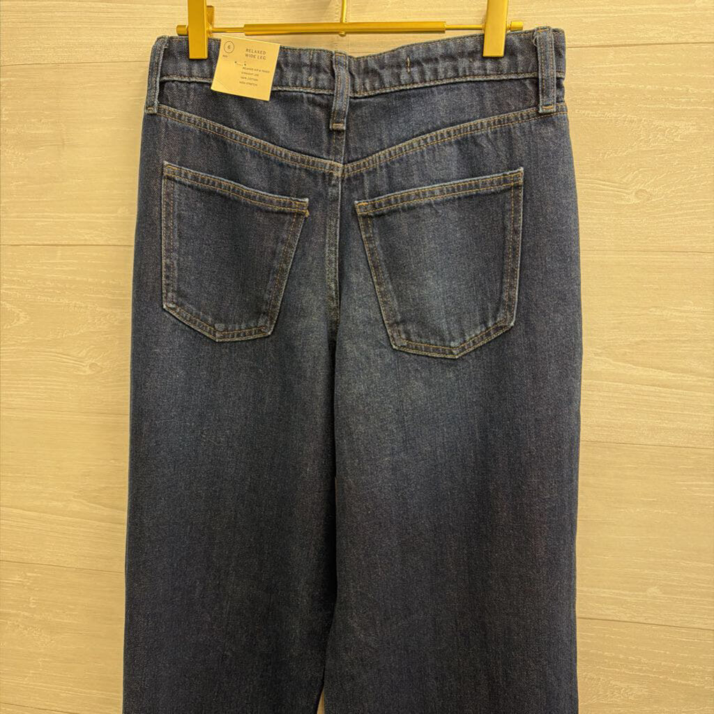 Dark Wash Relaxed Wide Leg Jeans 6