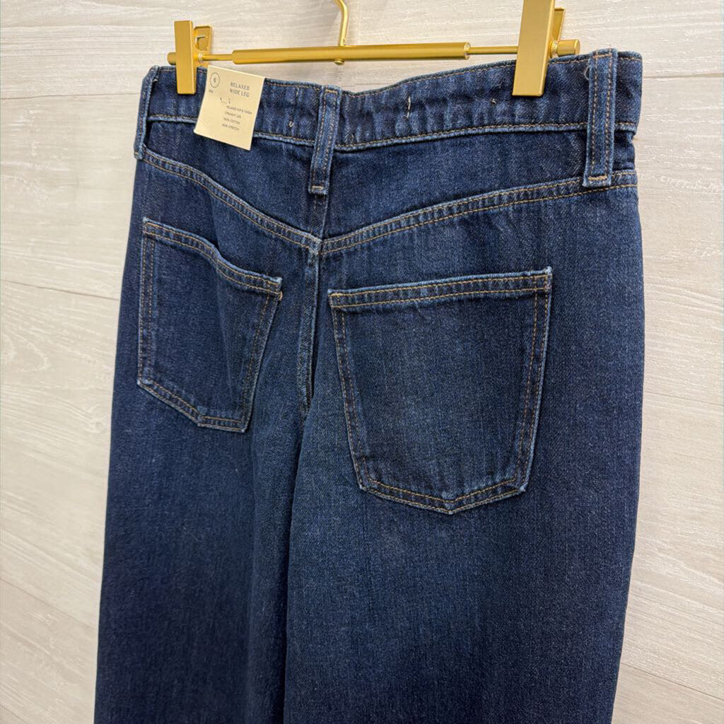 Dark Wash Relaxed Wide Leg Jeans 6