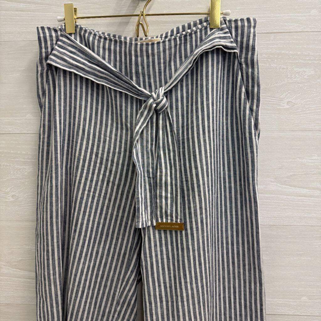 Michael Kors Blue/ White Striped Wide Leg Pants 6
