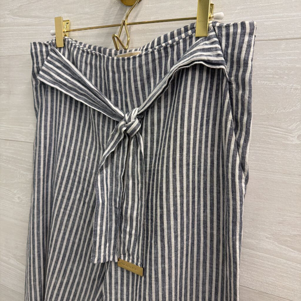 Michael Kors Blue/ White Striped Wide Leg Pants 6