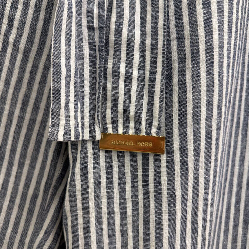 Michael Kors Blue/ White Striped Wide Leg Pants 6