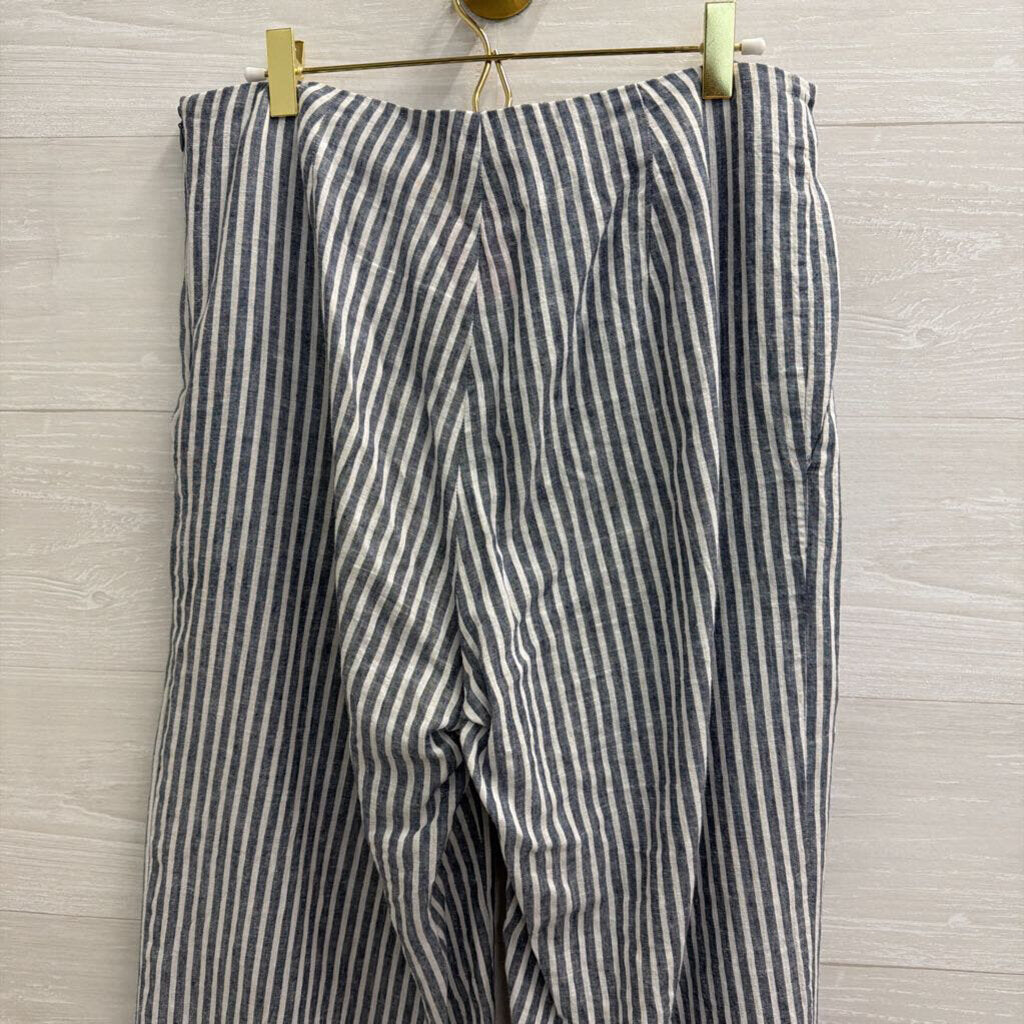 Michael Kors Blue/ White Striped Wide Leg Pants 6