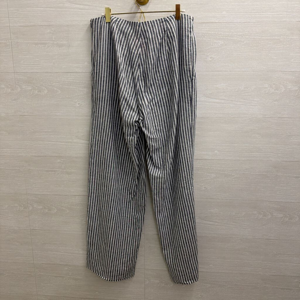Michael Kors Blue/ White Striped Wide Leg Pants 6