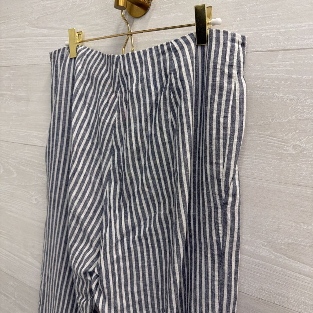 Michael Kors Blue/ White Striped Wide Leg Pants 6