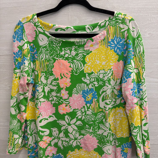 Lilly Pulitzer Green/ Multi Print Long Sleeve Top Medium