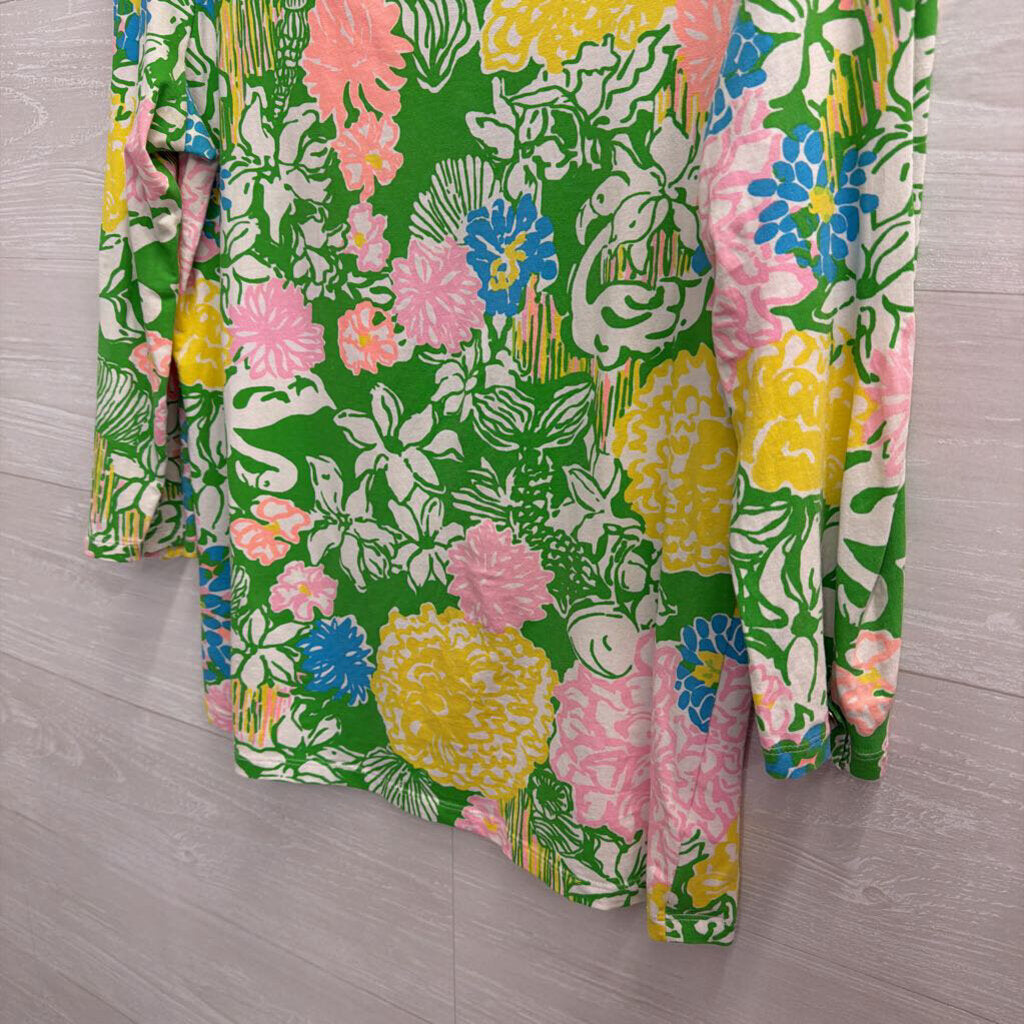 Lilly Pulitzer Green/ Multi Print Long Sleeve Top Medium