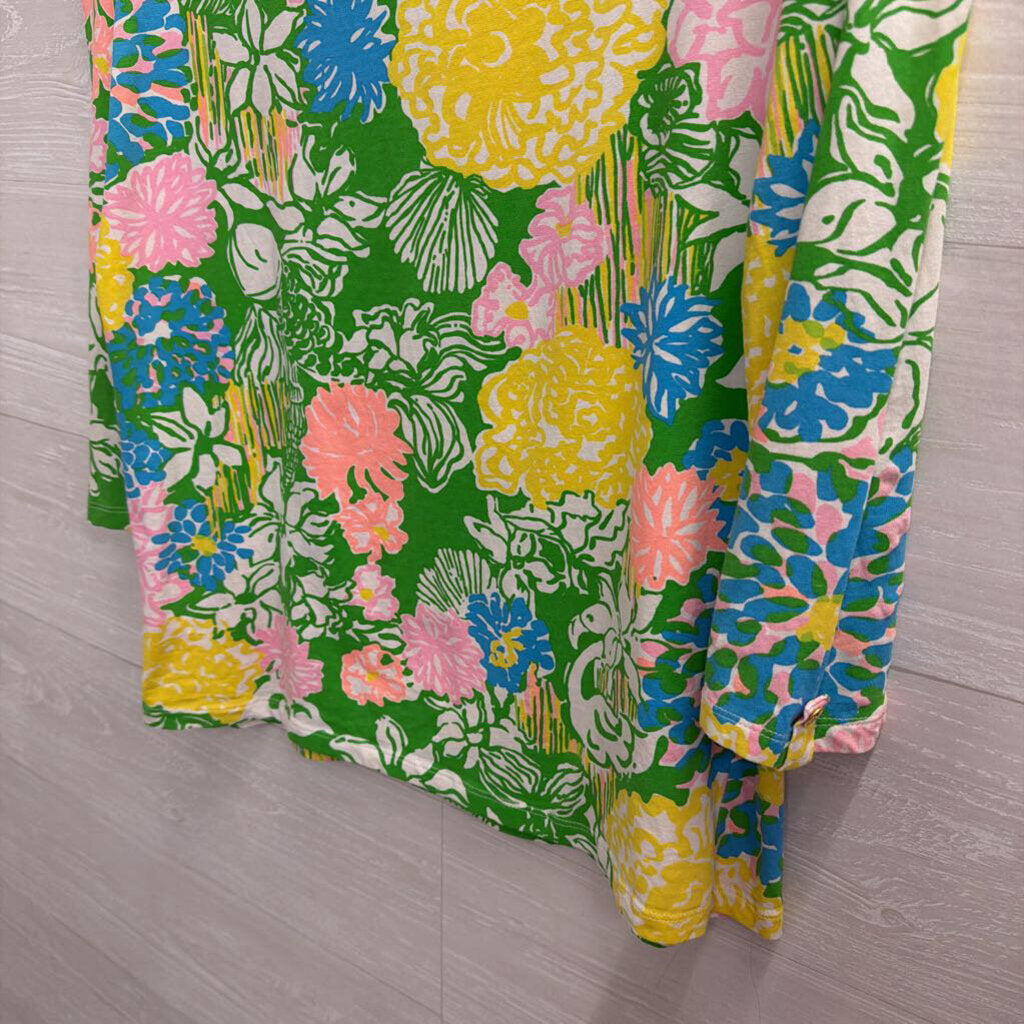 Lilly Pulitzer Green/ Multi Print Long Sleeve Top Medium
