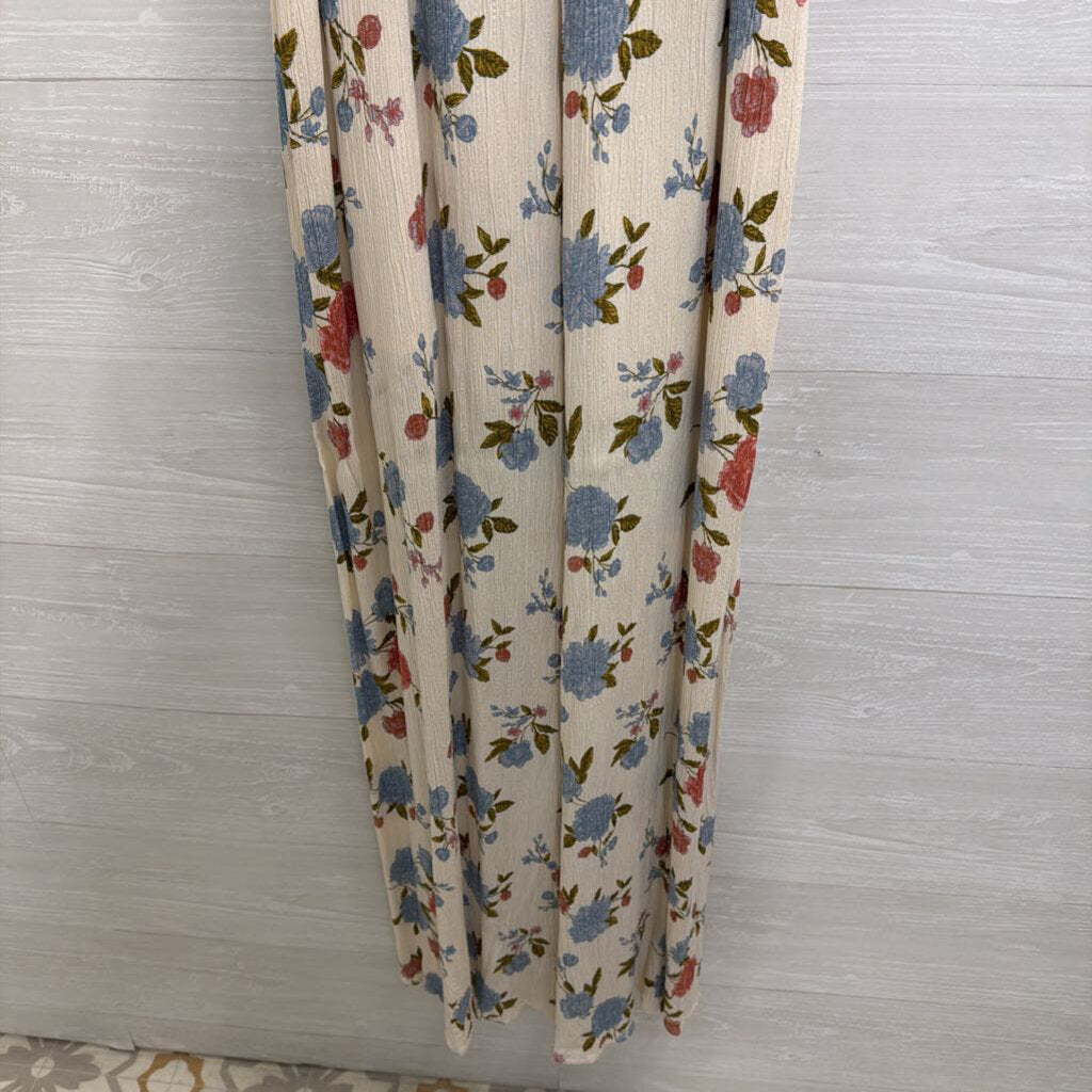 American Eagle White/ Blue Floral Jumpsuit 10