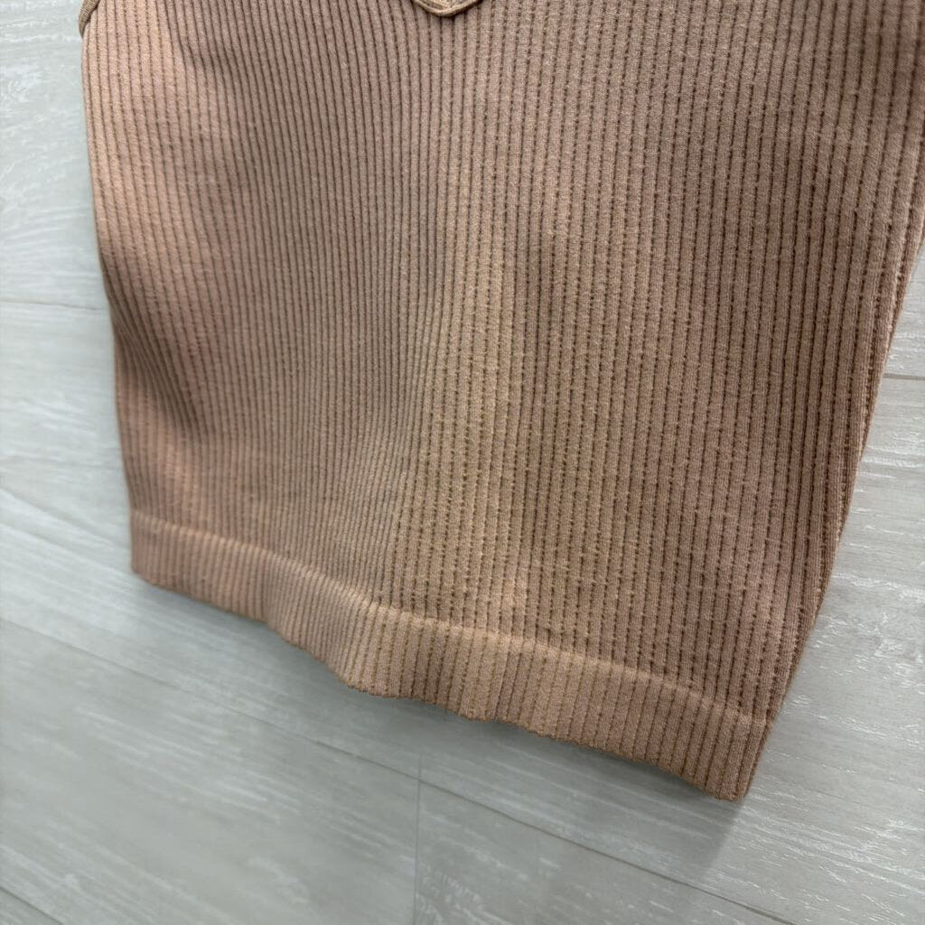Intimately Free People Brown Ribbed Cropped Tank Top Medium/ Large