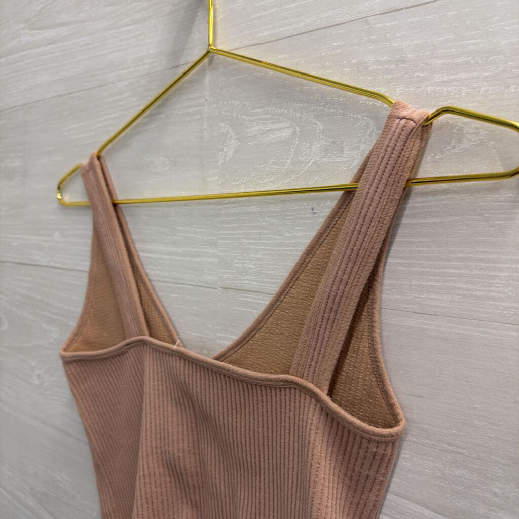 Intimately Free People Brown Ribbed Cropped Tank Top Medium/ Large