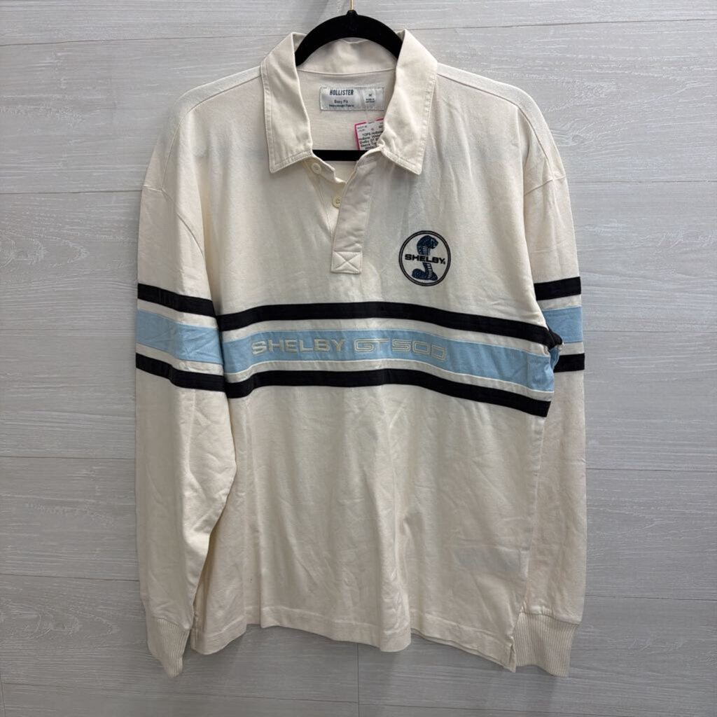 Hollister White/ Blue Shelby GT 500 Long Sleeve Top Medium