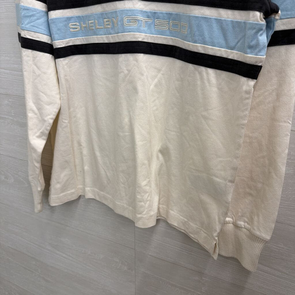 Hollister White/ Blue Shelby GT 500 Long Sleeve Top Medium