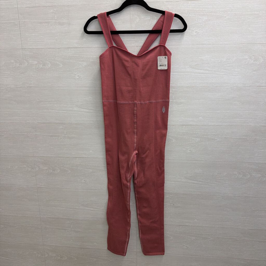 FP Movement Pink Ribbed Jumpsuit Medium/ Large