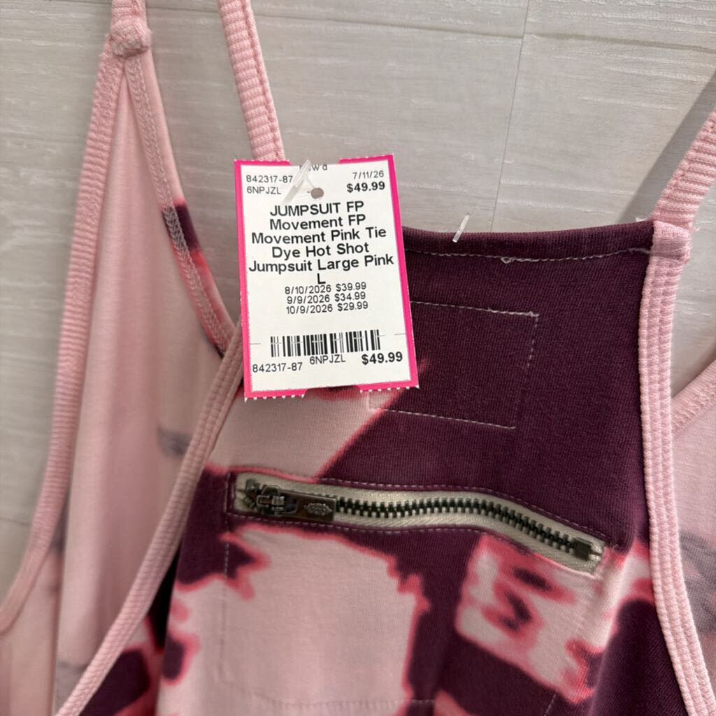 FP Movement Pink Tie Dye Hot Shot Jumpsuit Large