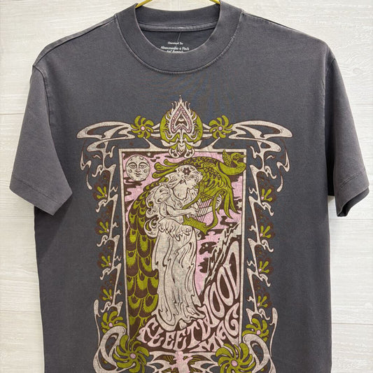 Abercrombie and Fitch Grey/ Multi Fleetwood Mac Short Sleeve Graphic Tee XXS