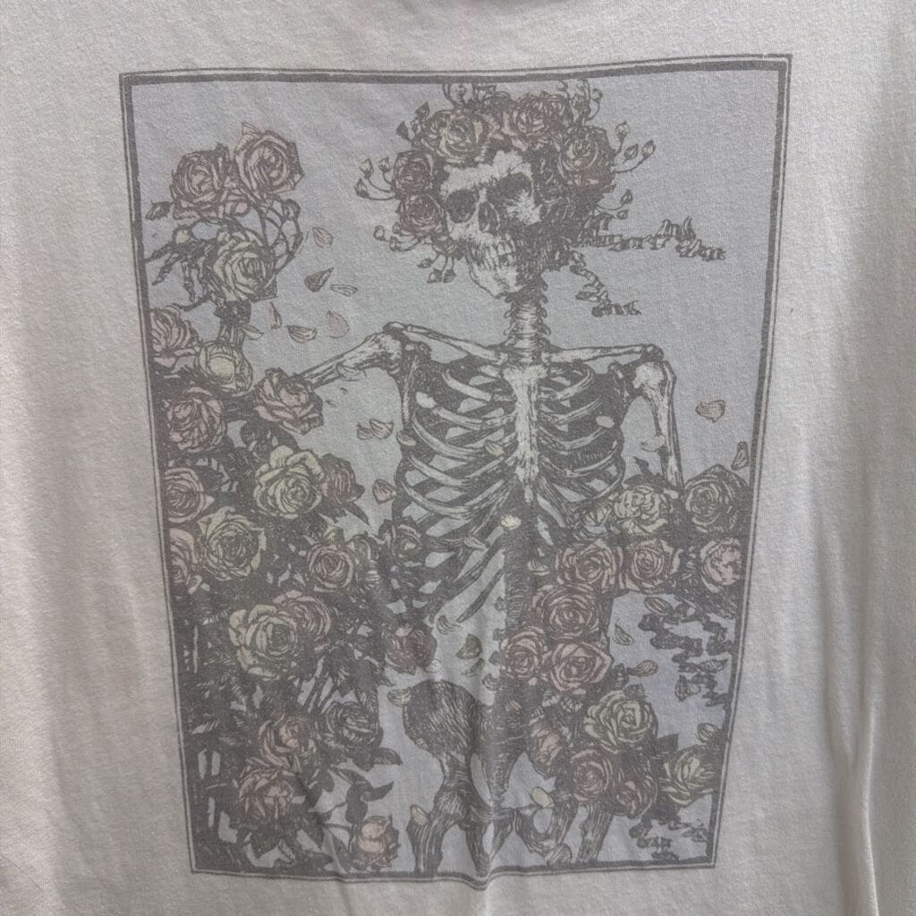 Tailgate White Skeleton Short Sleeve Graphic Tee Small