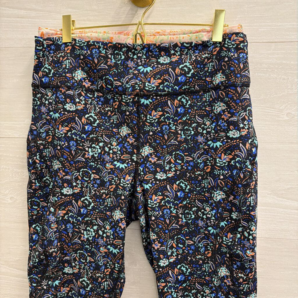 FP Movement Blue/ Pink Print Lose Your Marbles Leggings Large